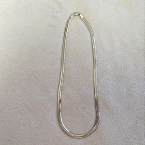 16 inch Italian 925 Sterling Silver 6mm Herringbone Ribbon Chain